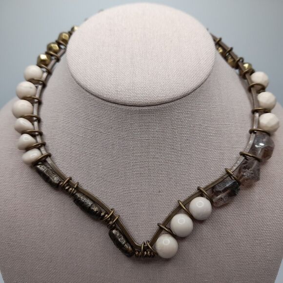 Chico's Collar Necklace, Semi-Precious Stones, 16", NWT, Made in India - Picture 2 of 13